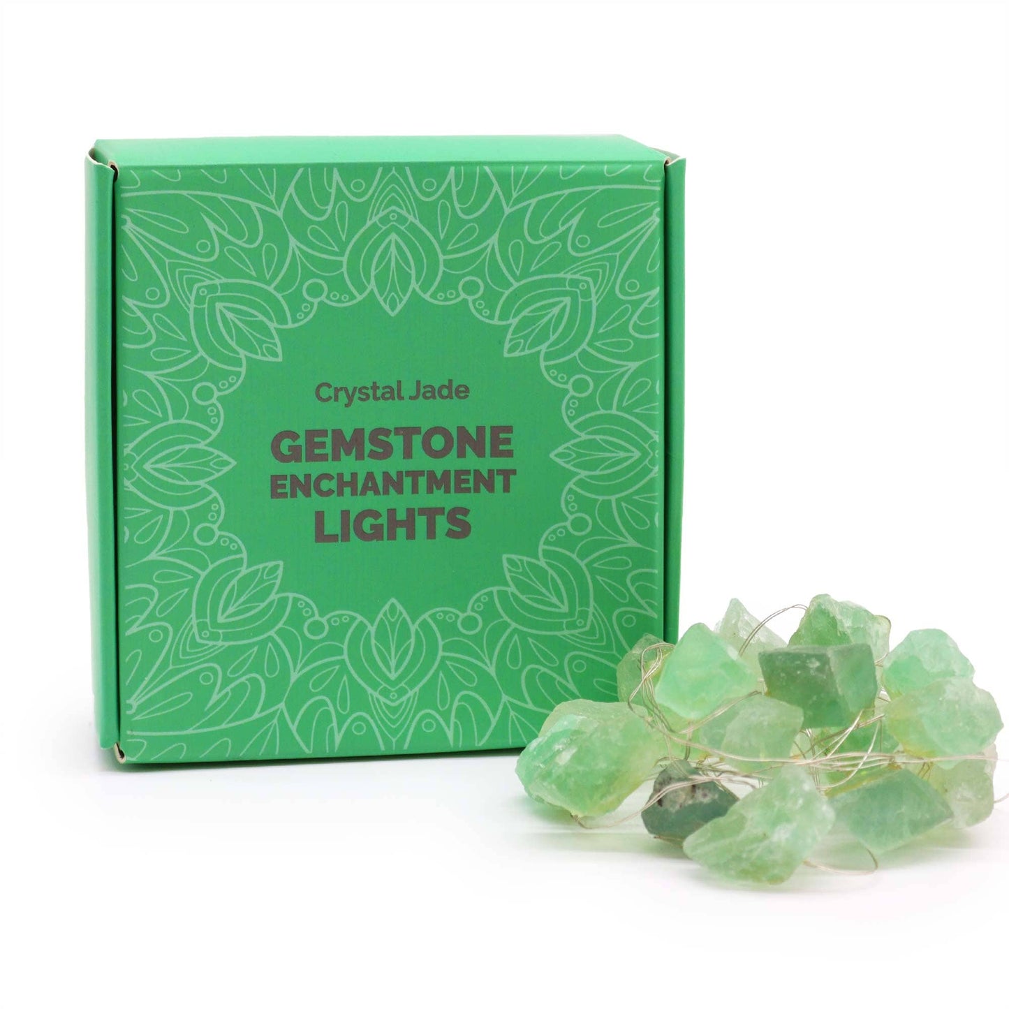 Une guirlande lumineuse en pierres naturelles de jade cristal.