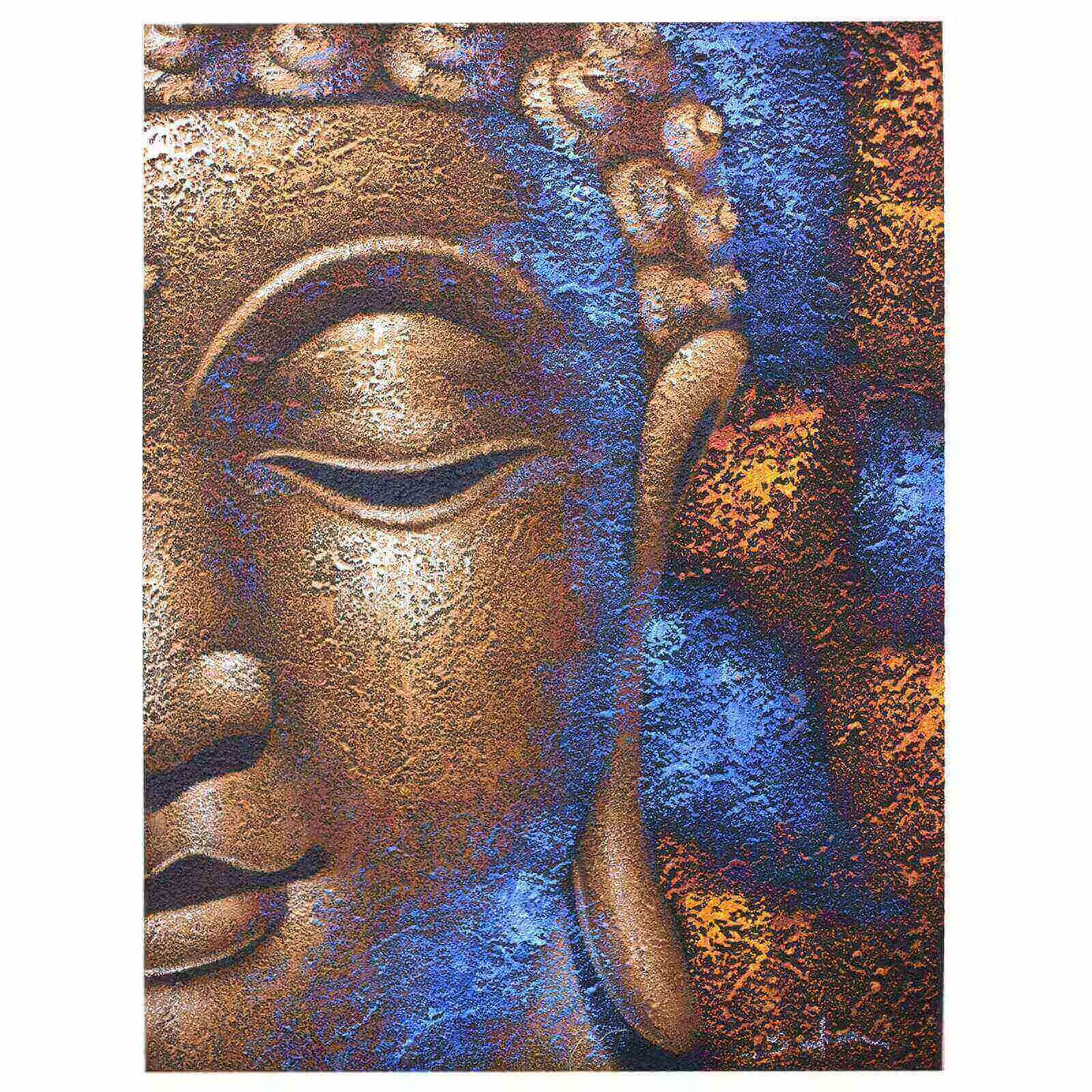 Tableau Bouddha Cuivre Texturé - 80x60 cm