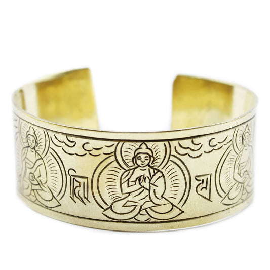 Bracelet Tibétain style manchette 5 bouddha