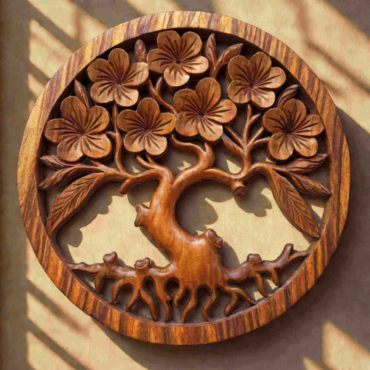 Beau tableau bois arbre de vie pour une décoration zen.