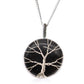 Beau Collier Arbre de Vie en Onyx Noir