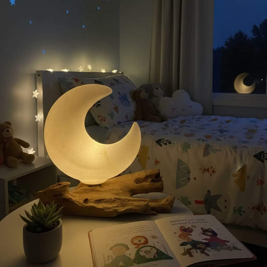 Lampe Bois Flotté Croissant Lune