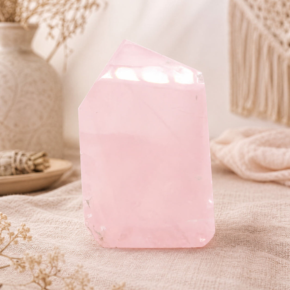 Pointe de quartz rose