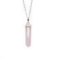 Pendentif classique en Quartz Rose avec chaîne