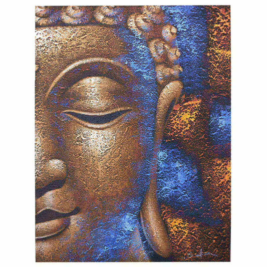 Tableau Bouddha Cuivre Texturé - 80x60 cm
